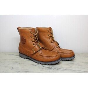 POLO Ralph Lauren Men's Ranger Tumbled Leather Boot-Brown (US 9.5 D) NEW IN BOX